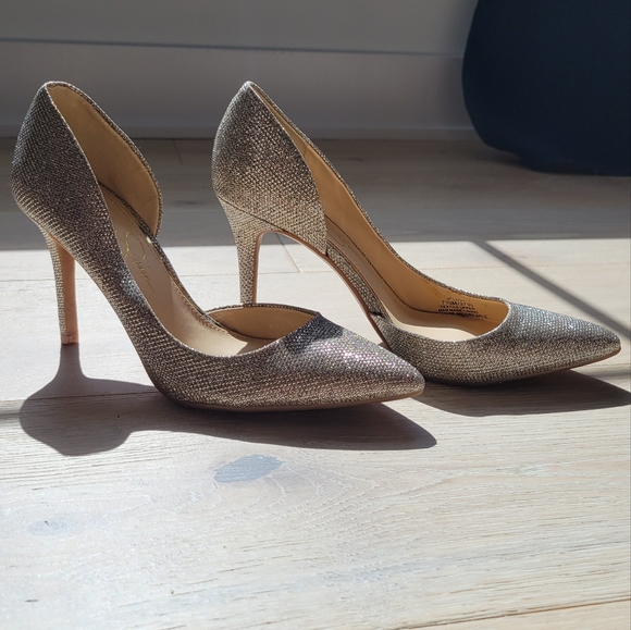 JESSICA SIMPSON | Silver Sparkle Heels - Picture 4 of 8